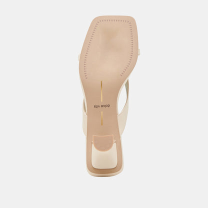 BREVEL WIDE HEELS BONE LEATHER