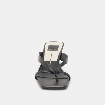 BREVEL WIDE HEELS ONYX LEATHER