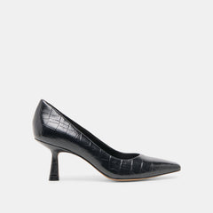 NOIR CROCO EMBOSSED LEATHER