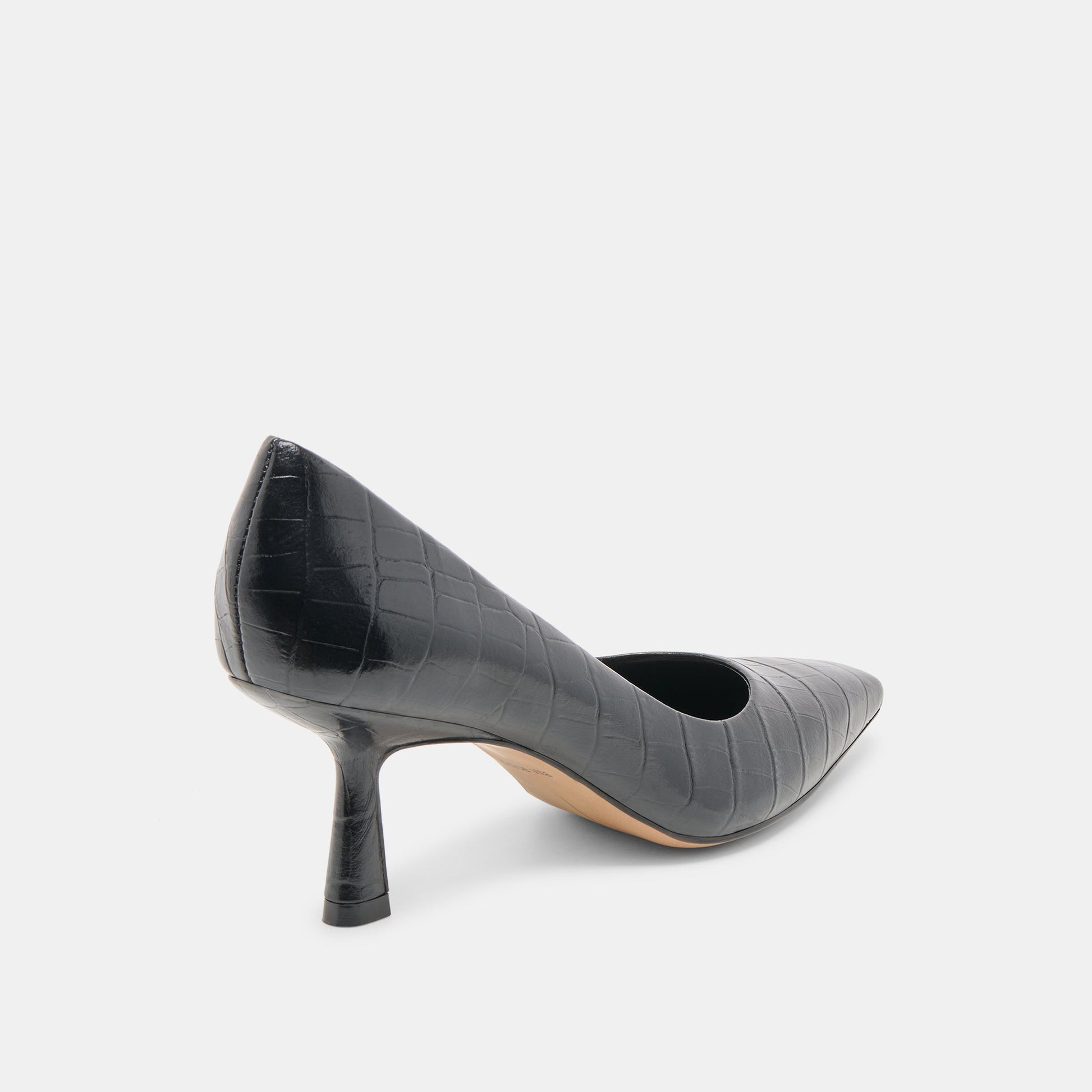 BRIONA HEELS NOIR CROCO EMBOSSED LEATHER