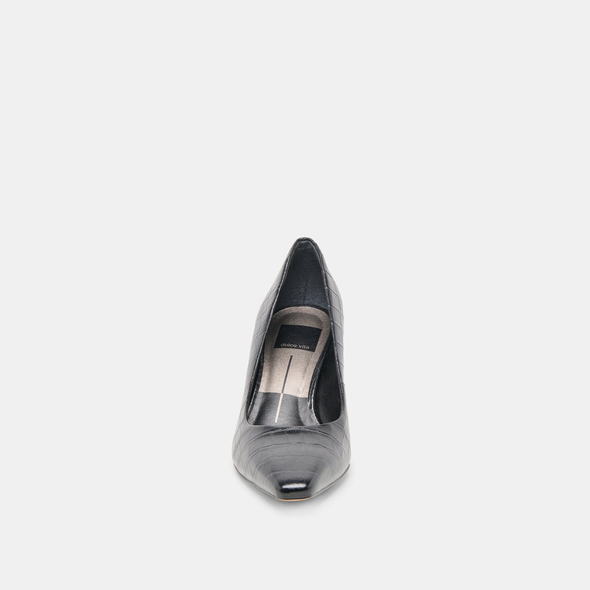 BRIONA HEELS NOIR CROCO EMBOSSED LEATHER