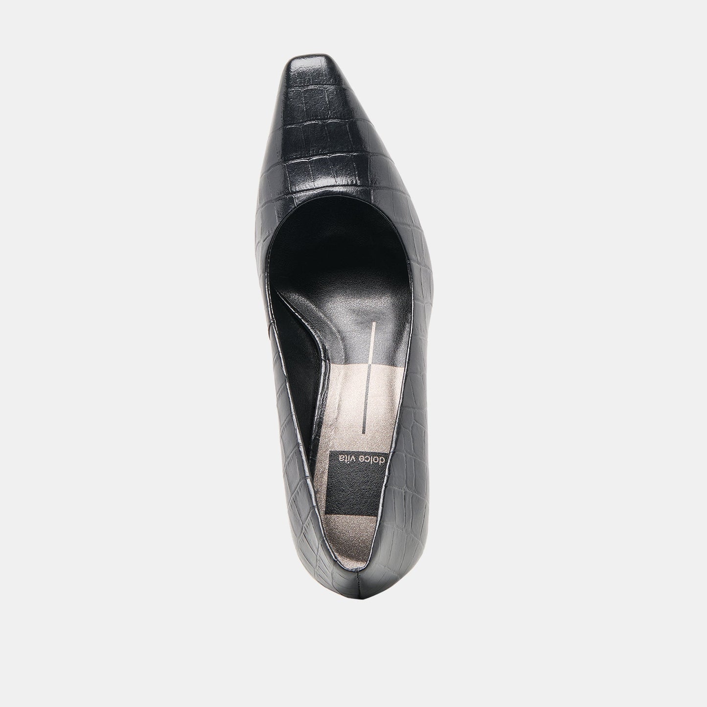 BRIONA HEELS NOIR CROCO EMBOSSED LEATHER
