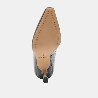 BRIONA HEELS NOIR CROCO EMBOSSED LEATHER