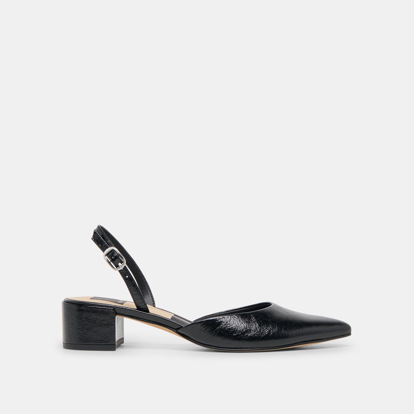 CAREL WIDE HEELS MIDNIGHT CRINKLE PATENT LEATHER