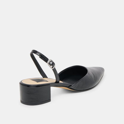 CAREL WIDE HEELS MIDNIGHT CRINKLE PATENT LEATHER