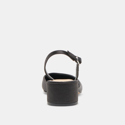 CAREL HEELS ONYX SATIN