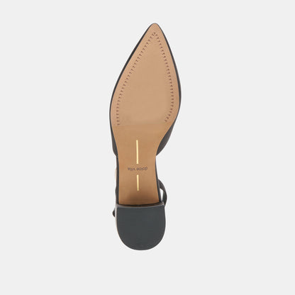 CAREL HEELS ONYX SATIN