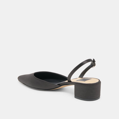 CAREL HEELS ONYX SATIN