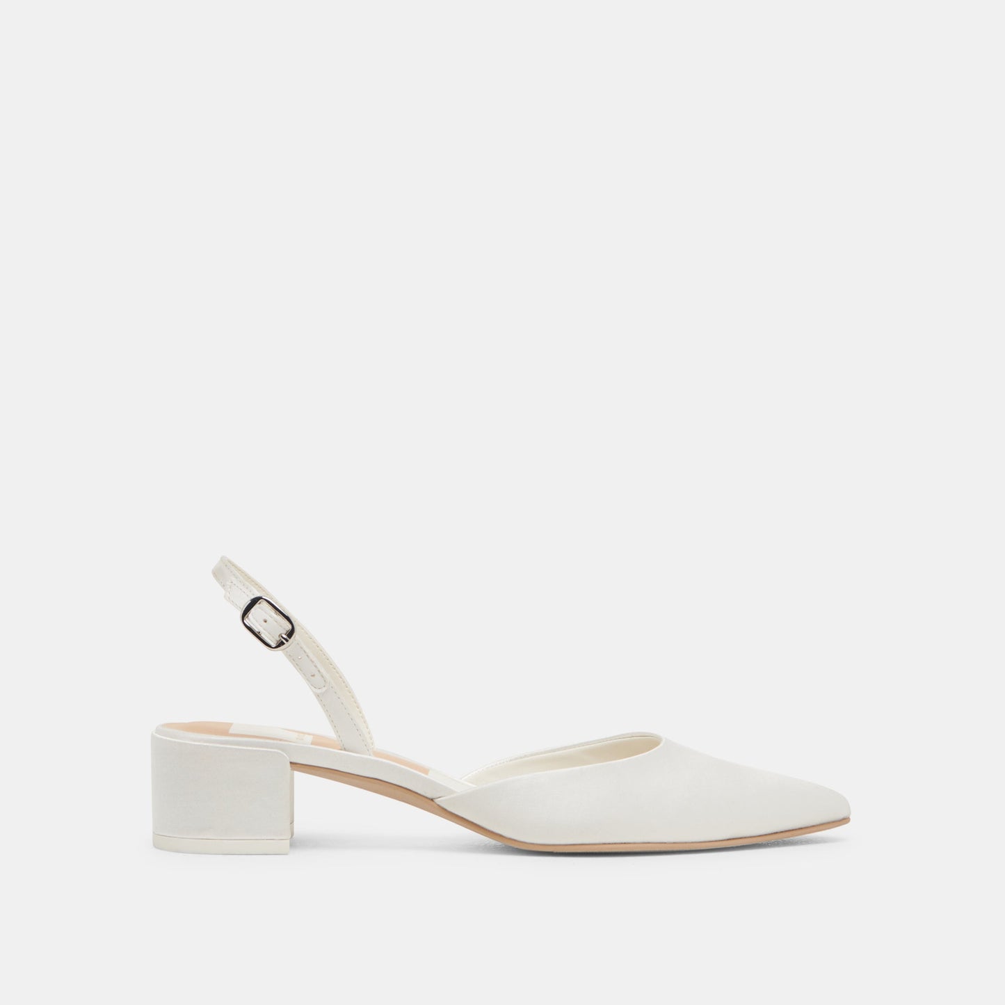 CAREL WIDE HEELS TRUE WHITE SATIN