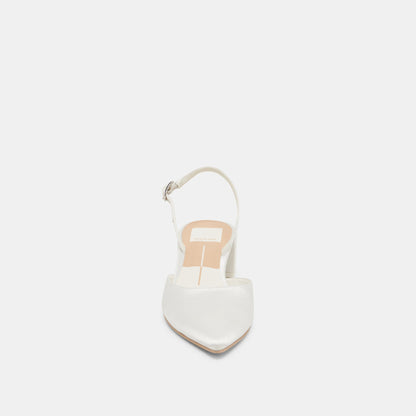 CAREL WIDE HEELS TRUE WHITE SATIN