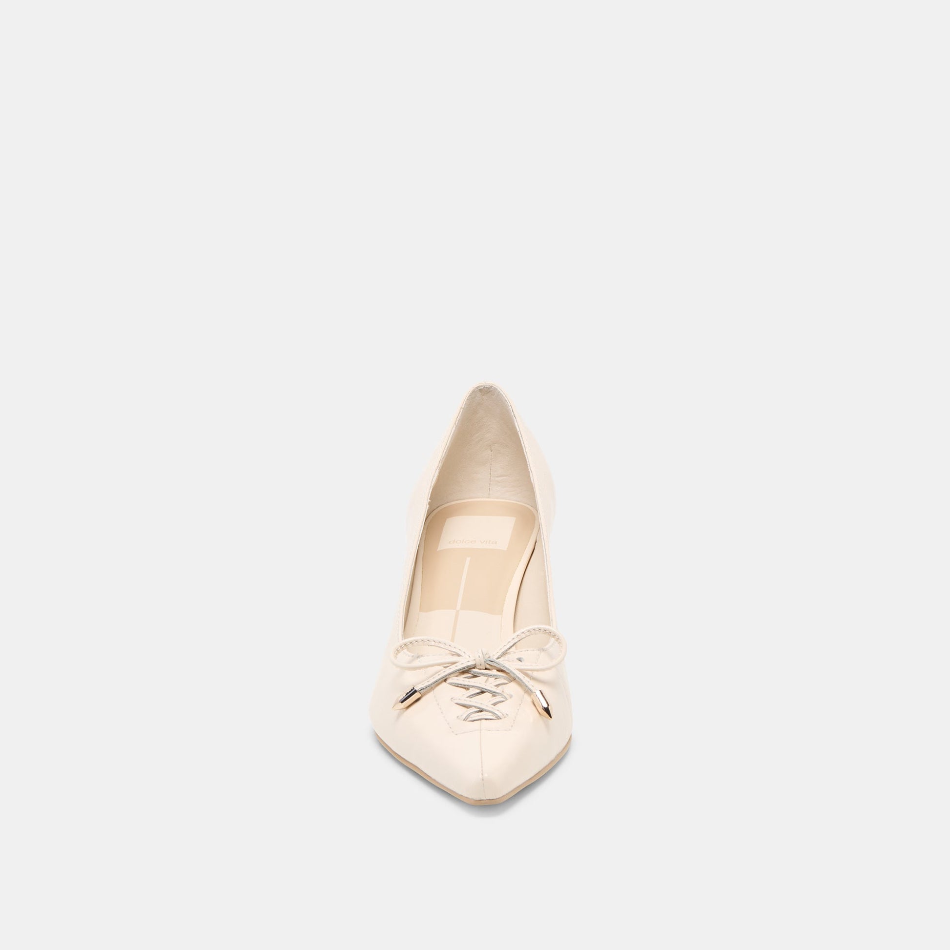 CLARIE HEELS BONE CRINKLE PATENT LEATHER