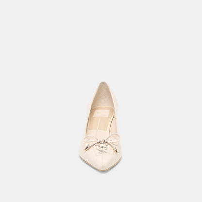 CLARIE HEELS BONE CRINKLE PATENT LEATHER