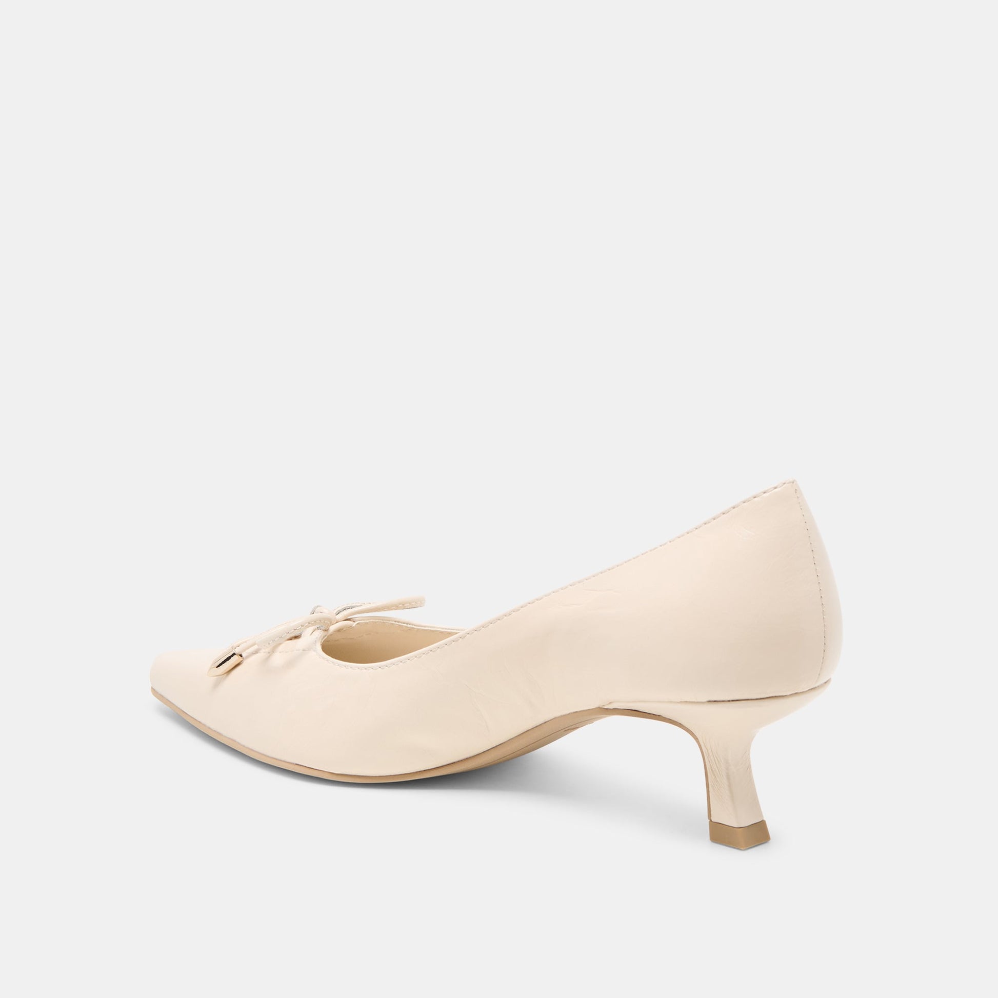 CLARIE HEELS BONE CRINKLE PATENT LEATHER