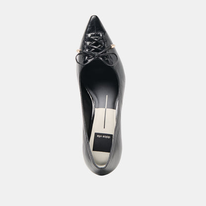CLARIE HEELS MIDNIGHT CRINKLE PATENT LEATHER