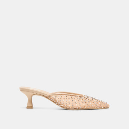 CLEO PEARL HEELS BLUSH LACE MESH