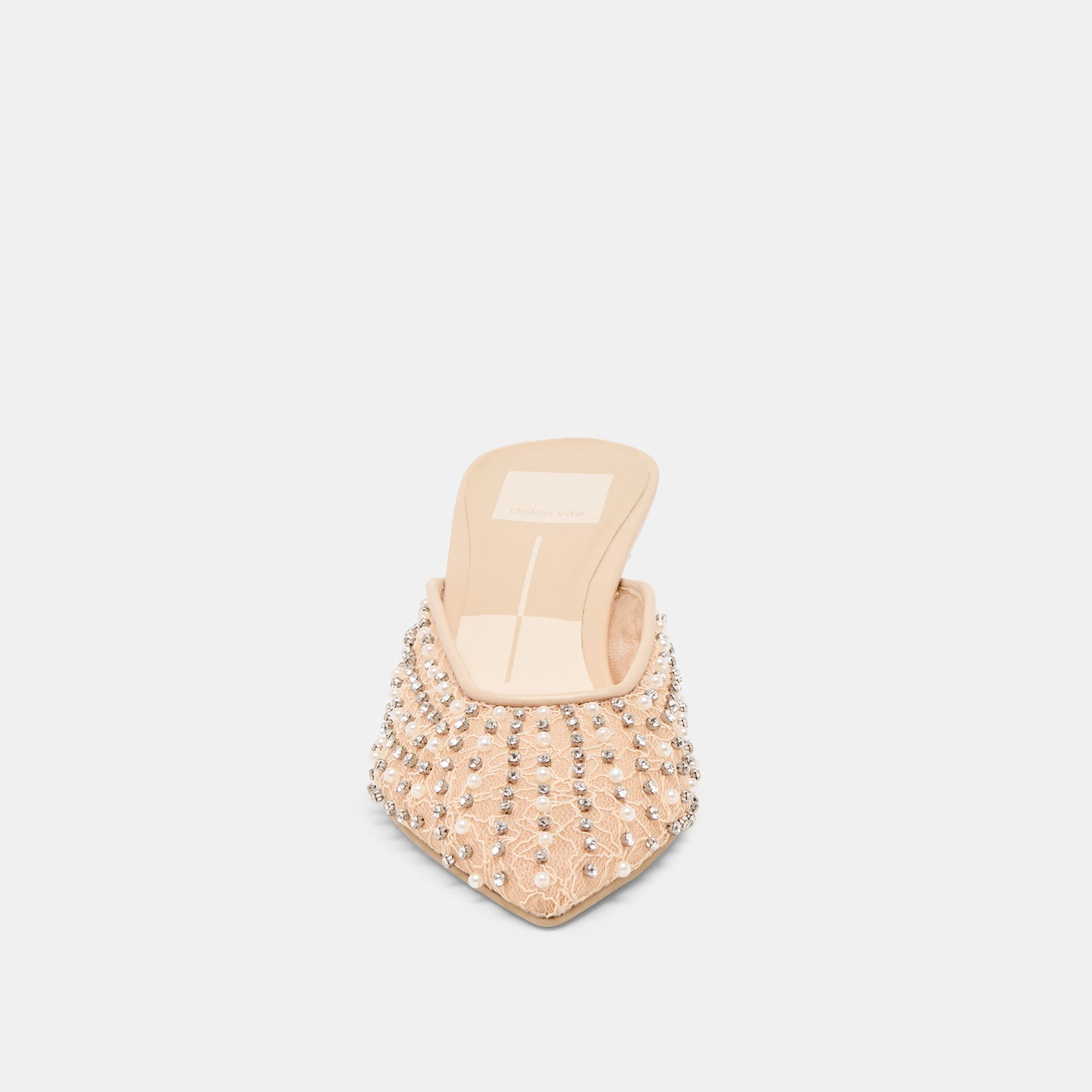 CLEO PEARL HEELS BLUSH LACE MESH