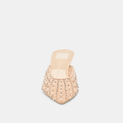 CLEO PEARL HEELS BLUSH LACE MESH