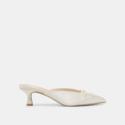 CLEO HEELS OFF WHITE SATIN