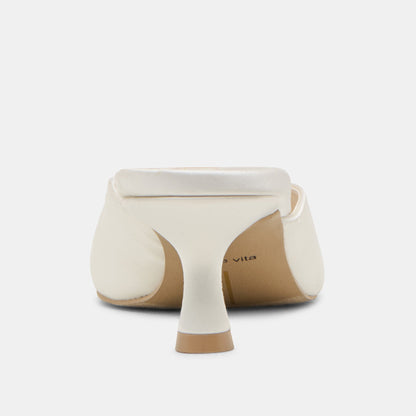 CLEO HEELS OFF WHITE SATIN