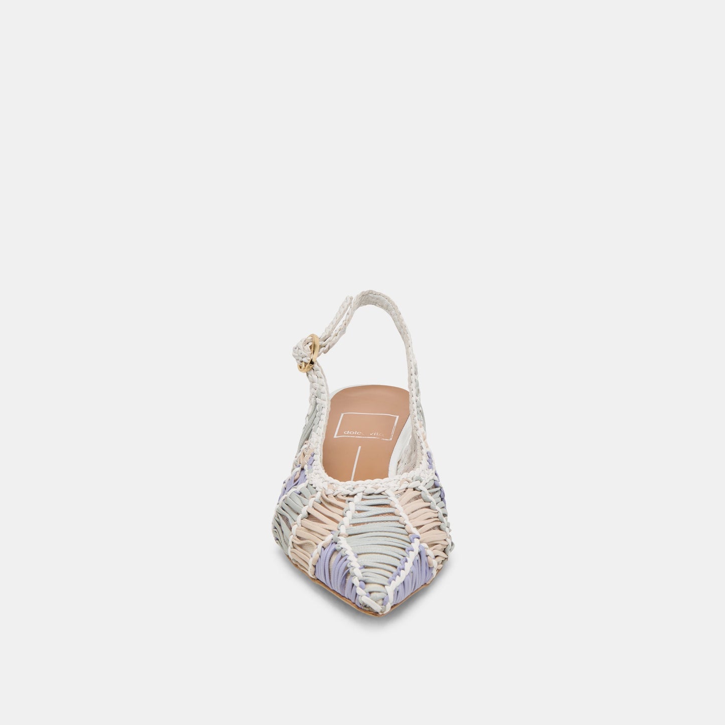 DAFNEY HEELS WHITE MULTI WOVEN LEATHER