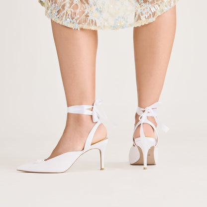 EFORA HEELS TRUE WHITE SATIN