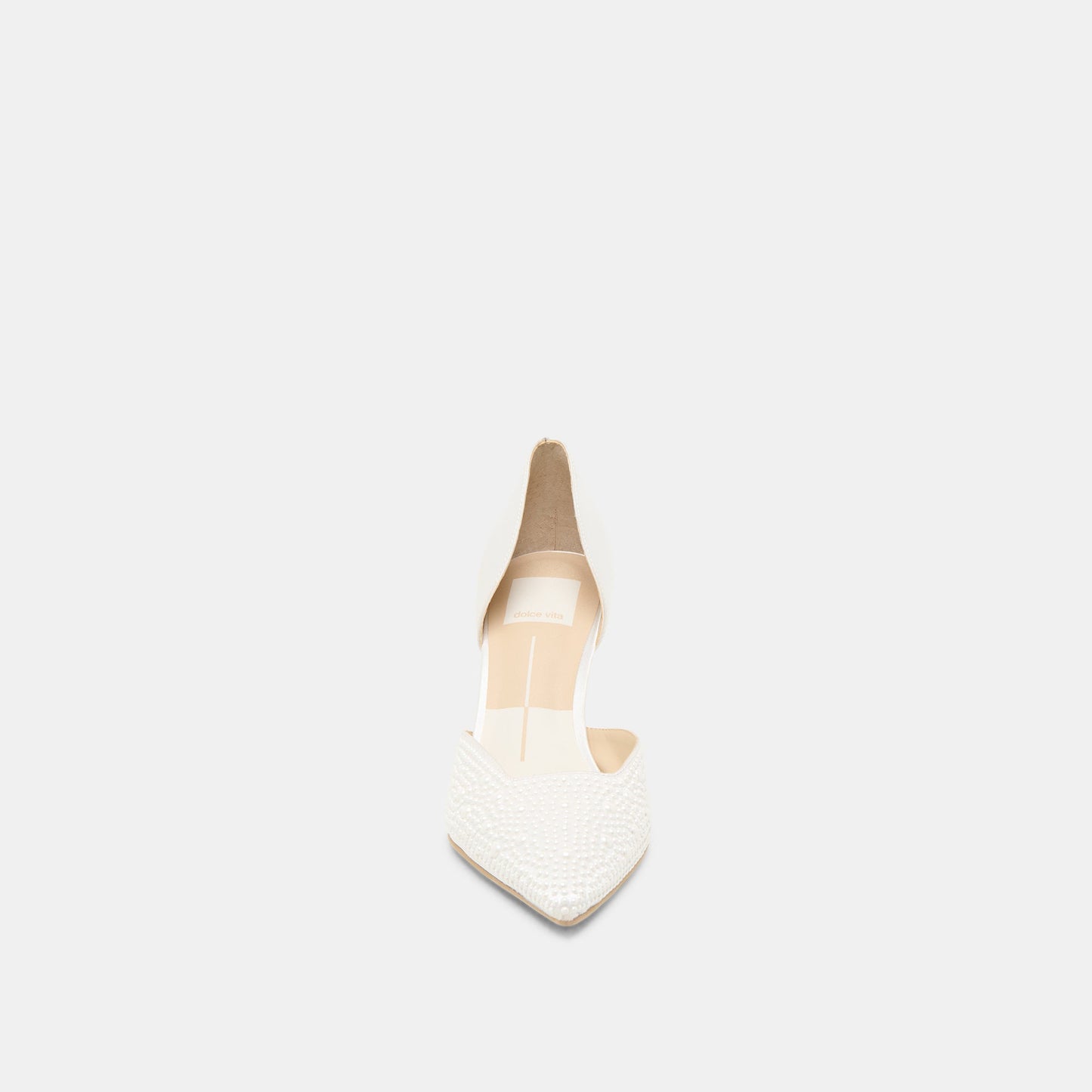 ELOY PEARL HEELS TRUE WHITE SATIN