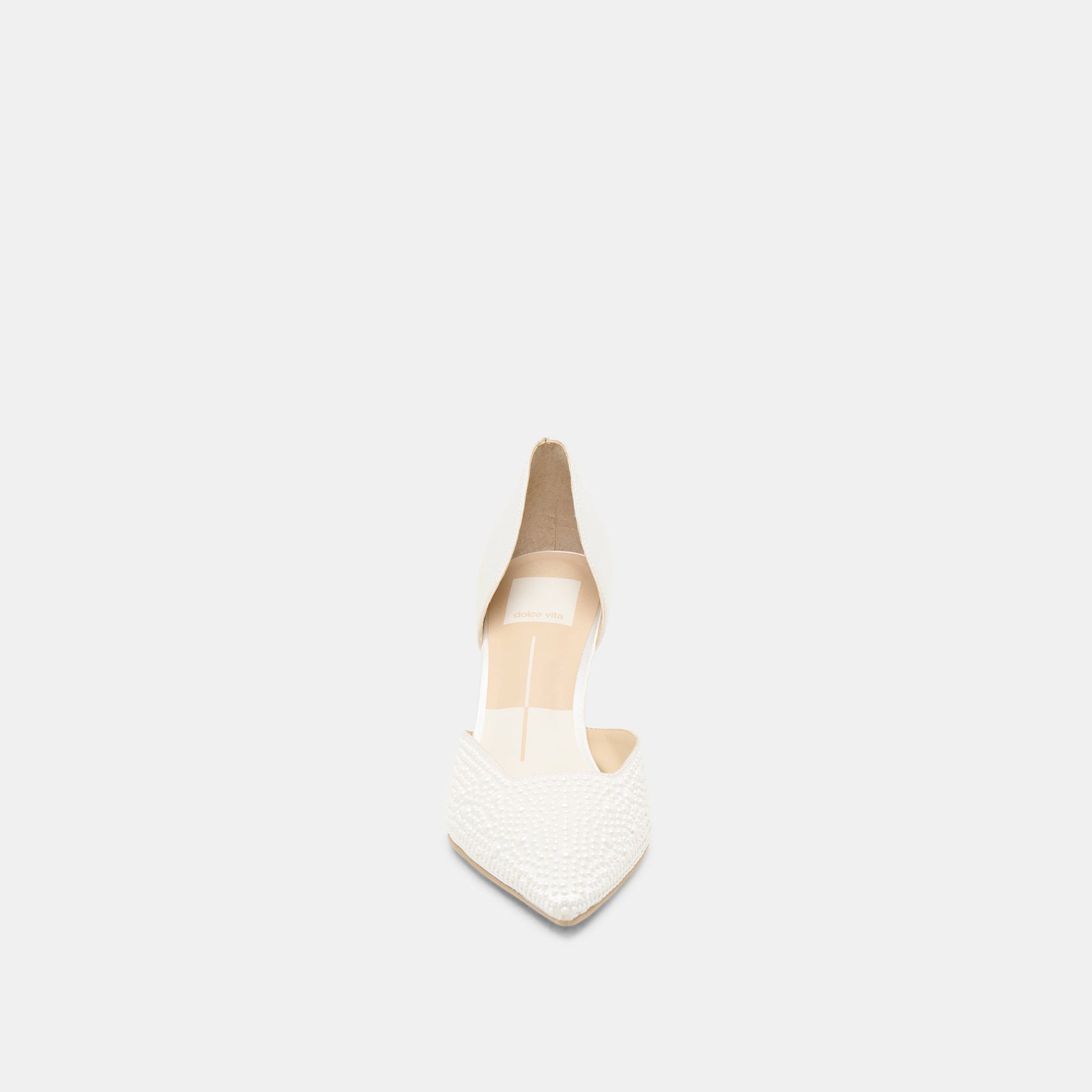 ELOY PEARL HEELS TRUE WHITE SATIN
