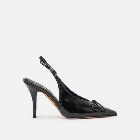 GEENA HEELS BLACK LEATHER