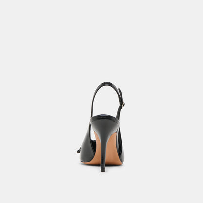 GEENA HEELS BLACK LEATHER
