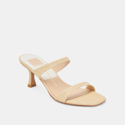 GENORA HEELS LT NATURAL WOVEN RAFFIA