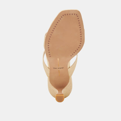 GENORA HEELS LT NATURAL WOVEN RAFFIA