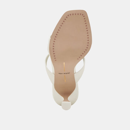 GENORA HEELS WHITE LEATHER