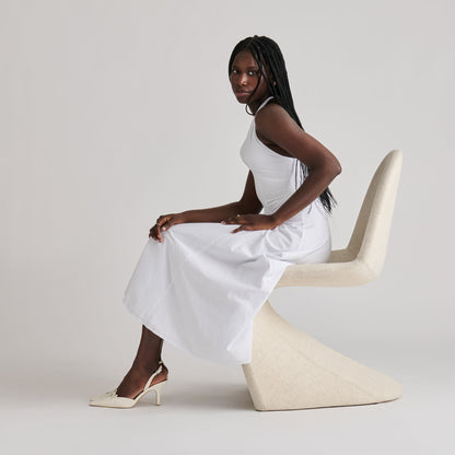 HAMYA HEELS WHITE LEATHER