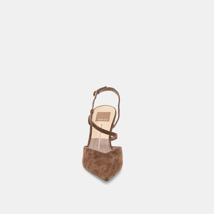 KAMRA HEELS DK BROWN SUEDE