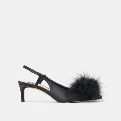 KAMY HEELS ONYX SATIN