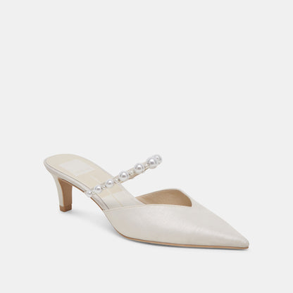 KANIKA PEARL MID HEELS VANILLA PEARLS