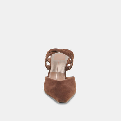 LINORE HEELS DK BROWN SUEDE