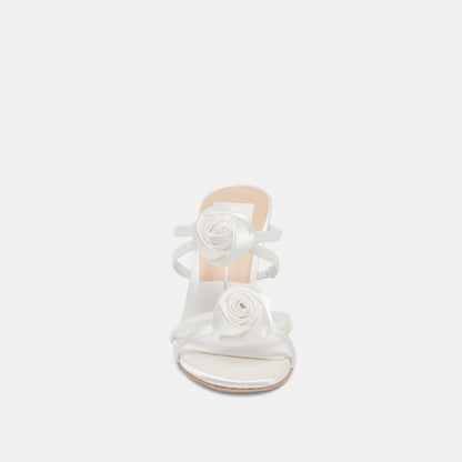 LINZY HEELS TRUE WHITE SATIN
