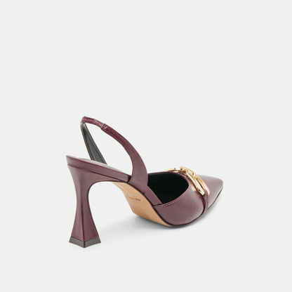 MALIK HEELS CRANBERRY CRINKLE PATENT