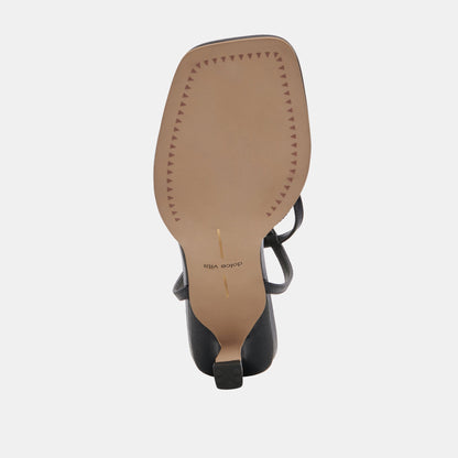 MANJI WIDE HEELS MIDNIGHT PATENT LEATHER