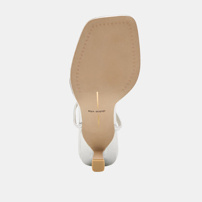 MANJI HEELS SILVER METALLIC LEATHER