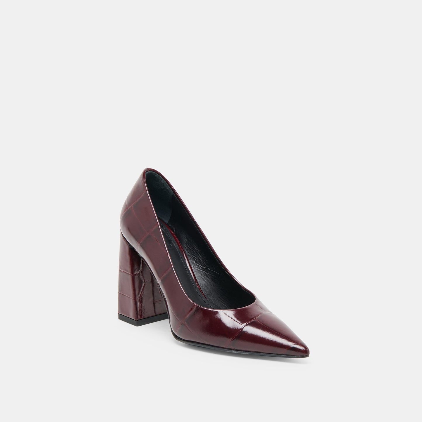 MISTY HEELS BURGUNDY CROCO EMBOSSED LEATHER