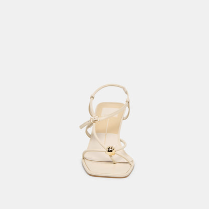 MYLEE WIDE HEELS CREME LEATHER