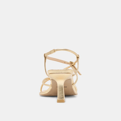 MYLEE HEELS GOLD DISTRESSED LEATHER