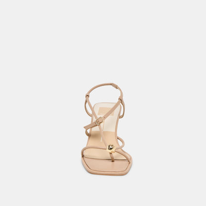 MYLEE WIDE HEELS LIGHT TAN LEATHER