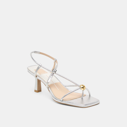 MYLEE HEELS SILVER DISTRESSED LEATHER