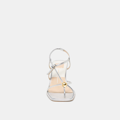 MYLEE HEELS SILVER DISTRESSED LEATHER