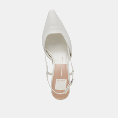 ODELA HEELS WHITE LEATHER
