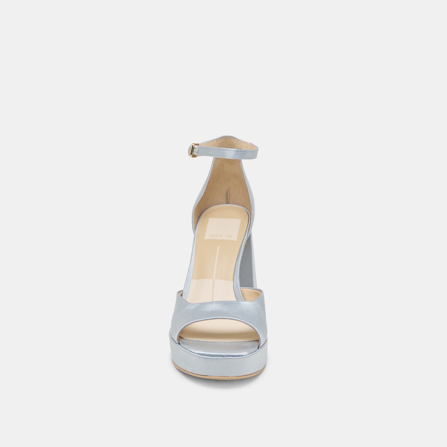 PANDRO HEELS LIGHT BLUE SATIN
