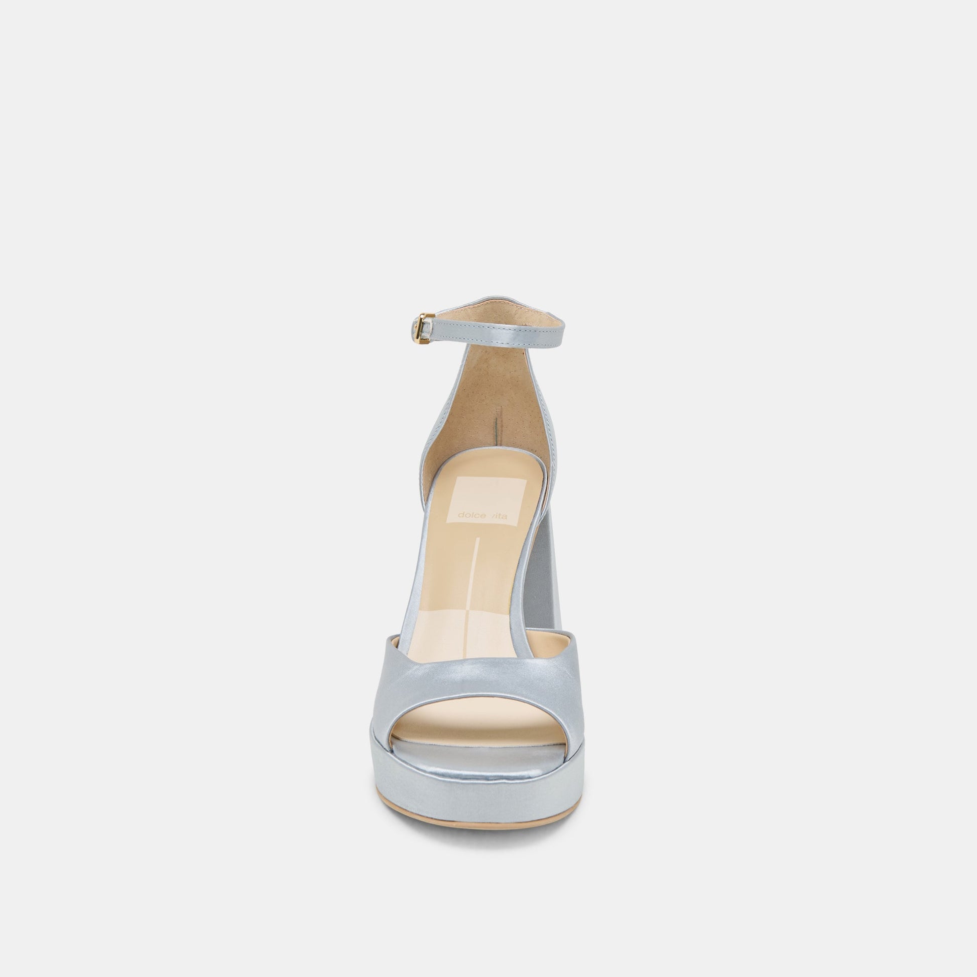 PANDRO HEELS LIGHT BLUE SATIN